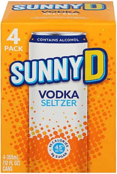 SunnyD Vodka Seltzer Orange/Strawberry 4pk12oz
