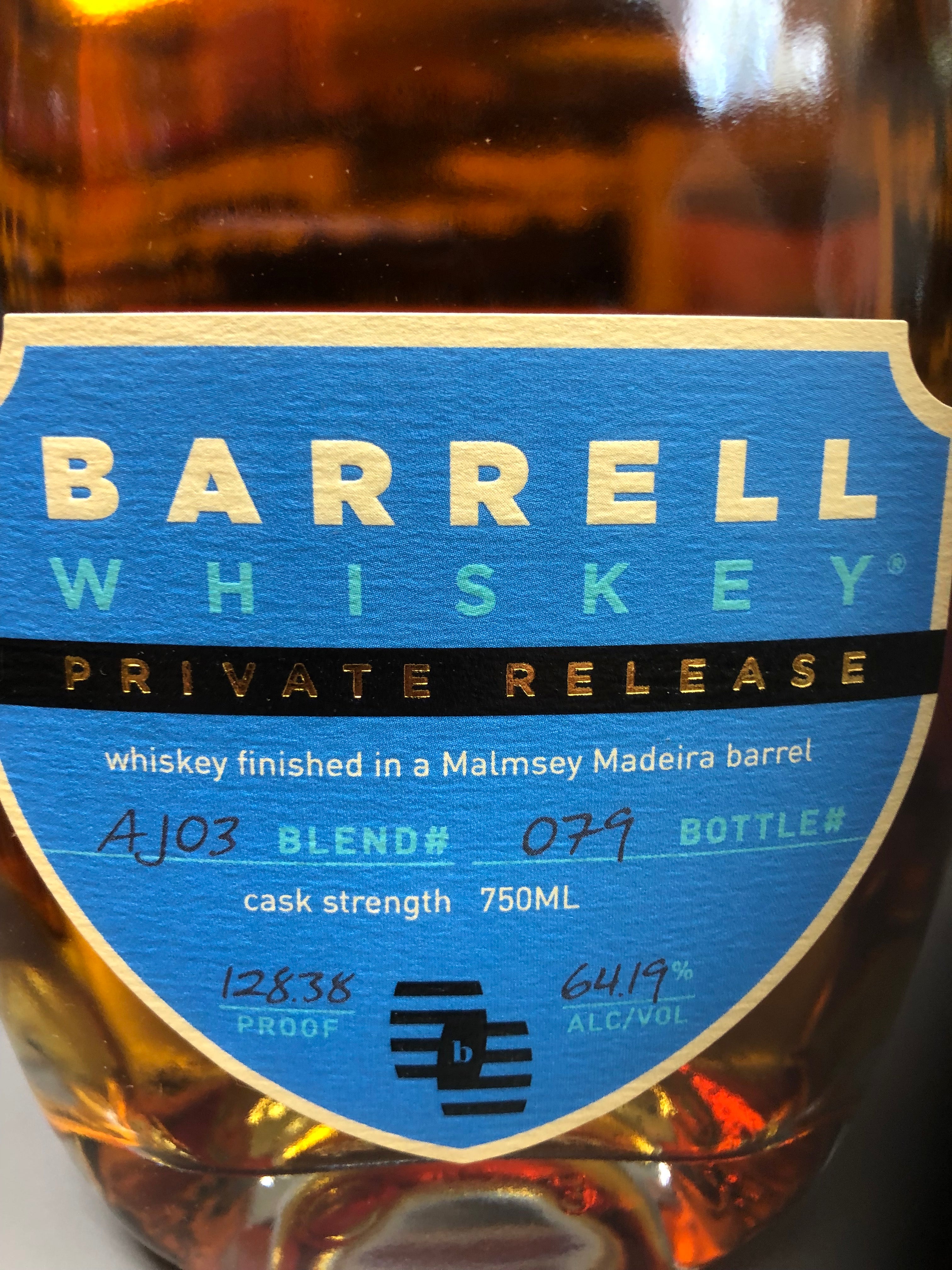 Barrell Whiskey Private Release Cask Strength 750ml