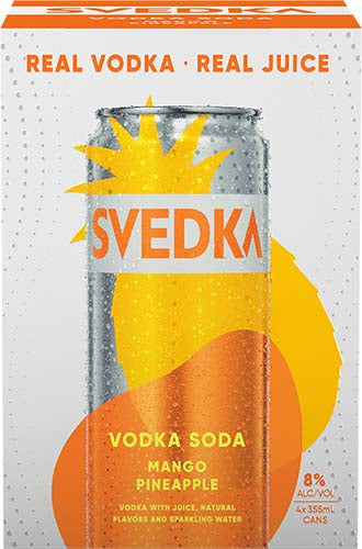 SVEDKA MANGO/PINEAPPLE VODKA SODA 4PK