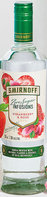 Smirnoff Zero Sugar Infusions Strawberry & Rose 750ml